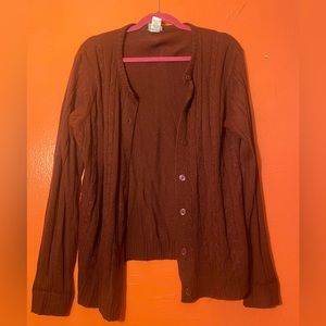 Sara Morgan’s Burgundy Cardigan